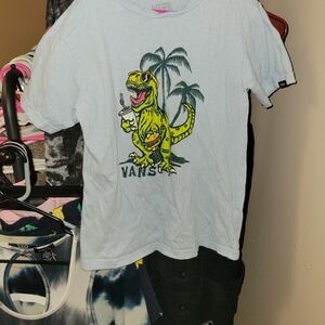 🎉 BACK TO SCHOOL SALE🎉Vans Kids Tee with Green Dinosaur and Palm Print